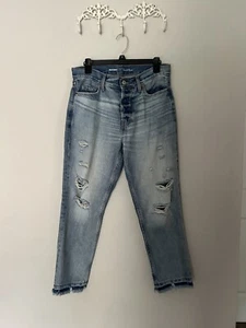 Jeans blu denim effetto invecchiato Old Navy taglia 4 morbidi rialzati dritti taglia 4 - Foto 1 di 5