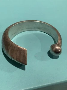 Grober Halbmond Sterlingsilber Armreif. Karen Hill Stamm Thailand Selten! - Bild 1 von 24