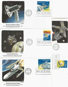 Space Achievement Issue 8 Diff FDC Cpl Set #1912-19 Fleetwood cachet M3187 - Picture 1 of 2