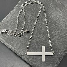 Vintage Stainless Steel Cross Choker Necklace Simple Minimalist