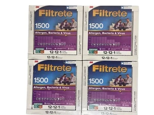 3M Filtrete 1500 Allergen Bacteria Virus Air Filter 12x12x1 - Picture 1 of 5