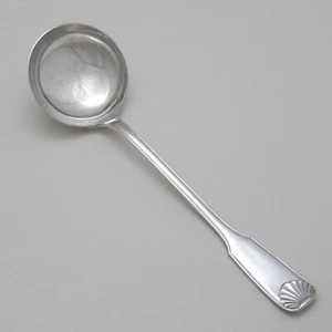 FIDDLE THREAD & SHELL Design French Silver Service Cutlery Soup Ladle 32 cm - Picture 1 of 3