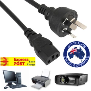 AU 3 Pin Mains Power Lead Cable Cord for PC Laptop Monitor Desktop Printer - Picture 1 of 4