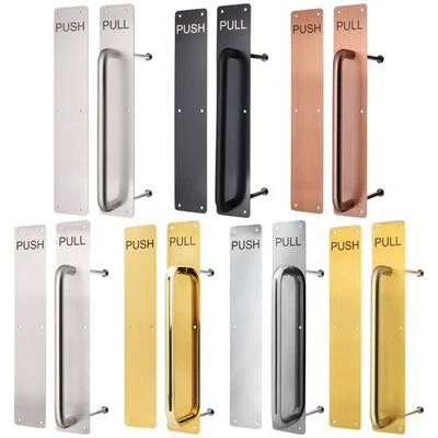 Door Push Plates Pull Handles Commercial Heavy Duty Various Sizes Plain/Engraved - Image 1 of 4
