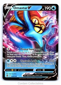 Omastar V 035/195 - Silver Tempest - Tarjeta Pokémon - Casi Como Nueva - Imagen 1 de 2