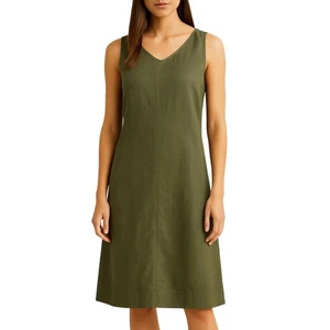 J.Jill Love Linen Olive Green Sleeveless 100% Linen Midi Dress Size XS - Picture 1 of 8