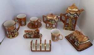 Vintage 18 Piece Lot. Tea Pot England Price Bros Cottage Ware,Coffee Pot, Misc - Picture 1 of 24
