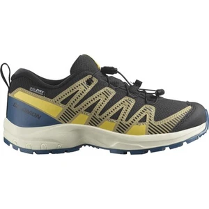 Salomon XA Pro V8 Waterproof Kids in Black/Gray Green/Powder Giallo - Picture 1 of 6