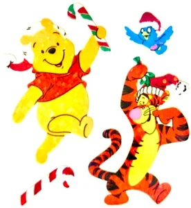 Glitzernde WINNIE THE POOH & TIGGER WEIHNACHTSSPASS Sandylion Aufkleber - 1 Quadrat - Bild 1 von 1