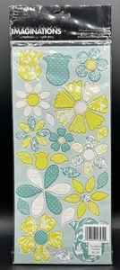 NUEVO/NUEVO EN PAQUETE Creative Imaginations paquete de 2 aglomerados flores florales verde azulado/verde/blanco - Imagen 1 de 4