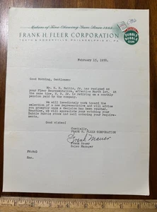 Vtg 1950 letterhead Frank H. Fleer Corp Chewing Gum Double Bubble Philadelphia - Picture 1 of 1