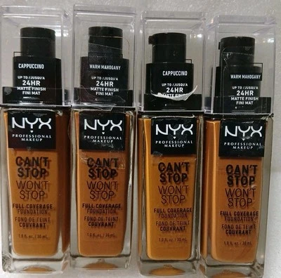 NYX MAKEUP Can't Stop Won't Stop Foundation, 24h Full Coverage 4  Pack Mixed Lot - Image 1 of 4