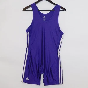 ADIDAS Rayas Cosidas Púrpura Nailon/Lycra Lucha Singlet Adulto Grande AS102S - Imagen 1 de 7