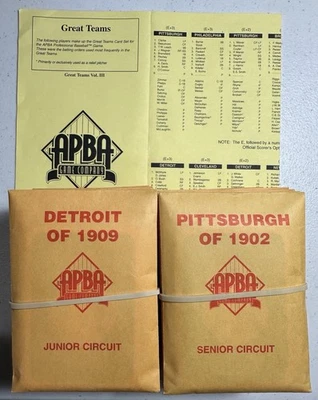 APBA Baseball Great Teams of the Past Vol 3 Complete Set w/MG symbols NM/Mint - Image 1 of 2