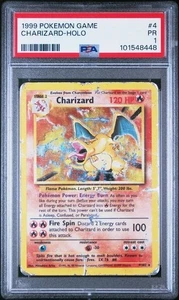 1999 Pokemon Base Set Charizard Holo #4 PSA 1 Poor - Picture 1 of 2