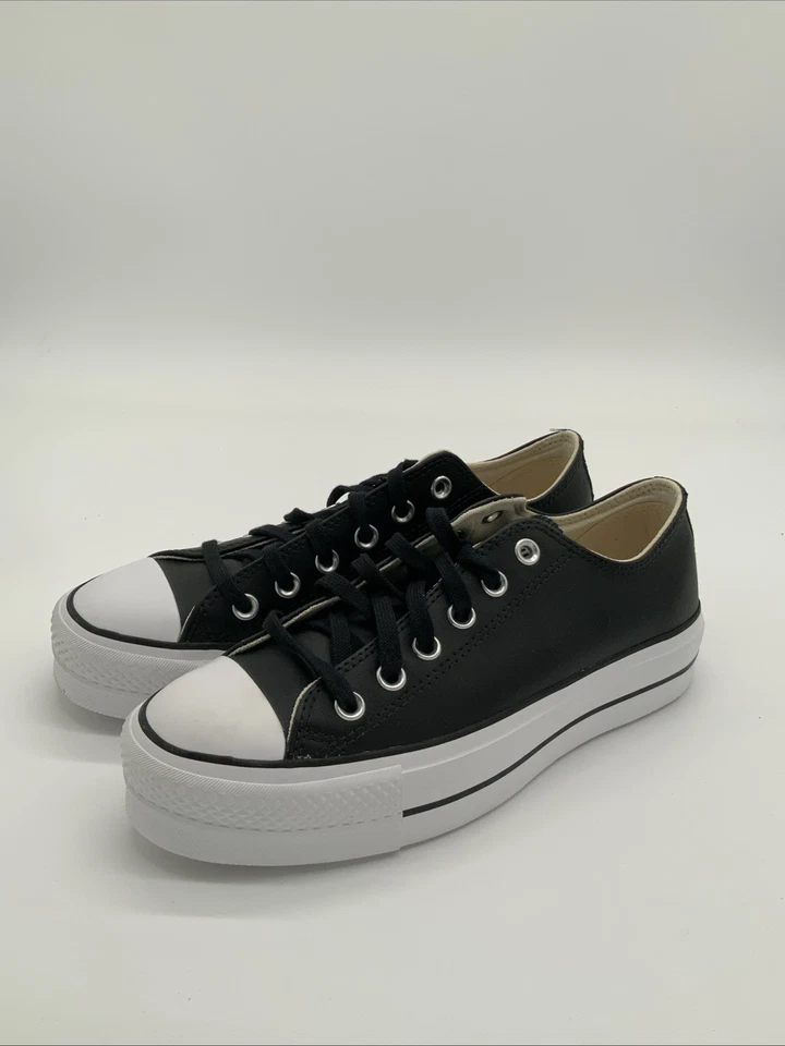 Converse Mujer CTAS Plataforma Elevadora Buey BAJO Negro Blanco Negro 561681C EE. UU. 8.5 Foto 1 de 4