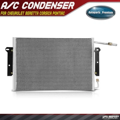 A/C Condenser with Bracket for Chevrolet Beretta Corsica Pontiac Grand Am Buick - Image 1 of 4