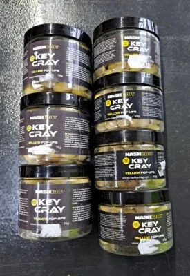 STK.-PREIS = 8,95€ / 7× Nash Bait Key Cray Yellow Pop-Ups (3× 20mm, 4× 12mm) NEU - Bild 1 von 4