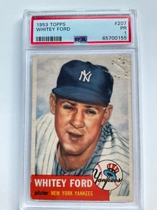 1953 Topps #207 Whitey Ford *New York Yankees*  HOF baseball card PSA 1 PR - Picture 1 of 2