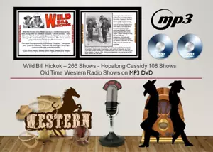 Wild Bill Hickok - Hopalong Cassidy - Old Time Western Radio Shows on DVDROM - Foto 1 di 1