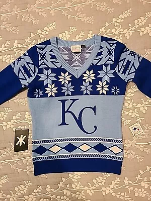 Kansas City Royals Ugly Christmas  Winter Sweater Women's Small by Klew NWT - Image 1 of 4