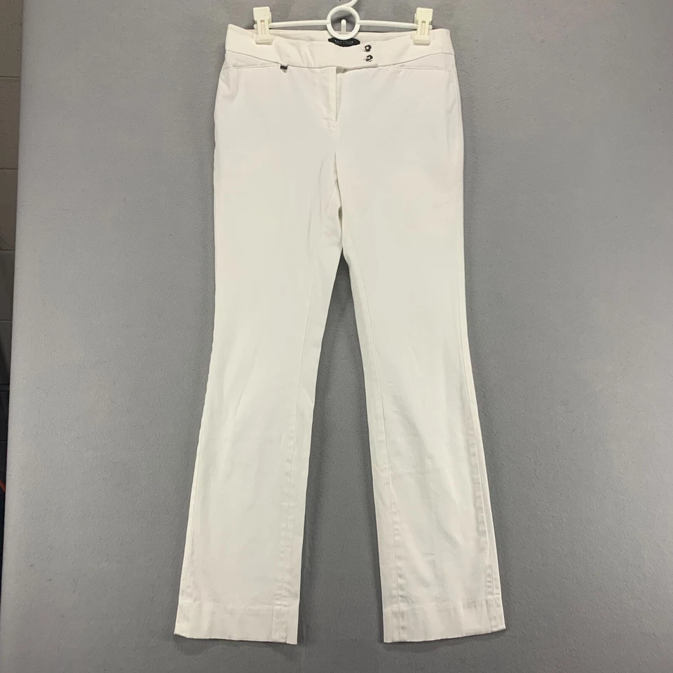 Pantalones White House Black Market para mujer 4 blancos legado elegante bota elástica 28x31 Foto 1 de 4