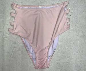 Hollister High Waisted Strappy Bikini Bottoms Size S Pink - Picture 1 of 3