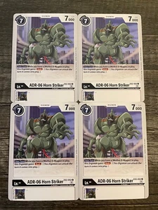 x4 ADR-06 Horn Striker EX2-052 C Playset Digimon TCG Digital Hazard - Picture 1 of 1
