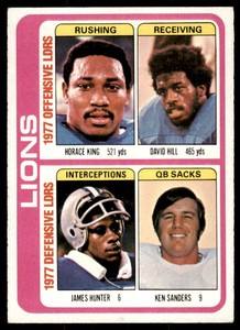 1978 Topps Horace King/David Hill/James Hunter/Ken Sanders  VG-EX Detroit Lions