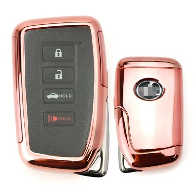 Capa chaveiro TPU rosa com painel de tampa de botão para Lexus IS ES GS RC NX RX LX Key - Imagem 1 de 4