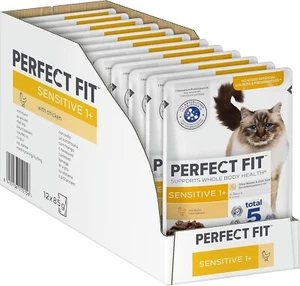 Perfect Fit Sensitive 1+ Katzennassfutter mit Huhn in Sauce, 12 Portionsbeutel, - Bild 1 von 13