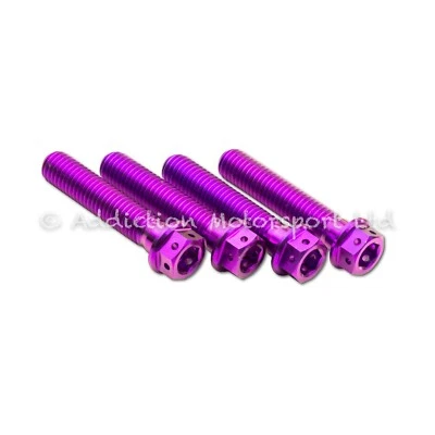 4x Tornillos de pellizco de horquilla de titanio púrpura M8x40 mm para Suzuki GSX-1300bk B-King Foto 1 de 4