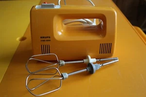 VINTAGE HAND-MIXER KRUPS 3 MIX 3000 GELB-ORANGE MIT 2 RÜHRSTEBEN, FUNKTIONIERT! - Bild 1 von 9
