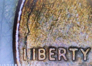 1989 Lincoln Cent Planchet Error Lamination Crack Obv/Rev. - Picture 1 of 4