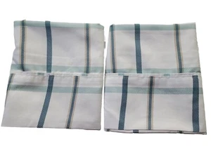 Juego de 2 fundas de almohada a cuadros verde azulado, beige, blanco poliéster 20 X 31,5 Stan/queen. - Imagen 1 de 9