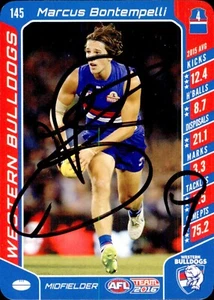 Signed 2016 Western Bulldogs AFL Premiers TeamCoach Card - Marcus Bontempelli - Picture 1 of 3