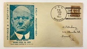 A Sailor A Marine Navy Secretary Edwin Denby 1935 USS Brooks Cover HH324 - Picture 1 of 7