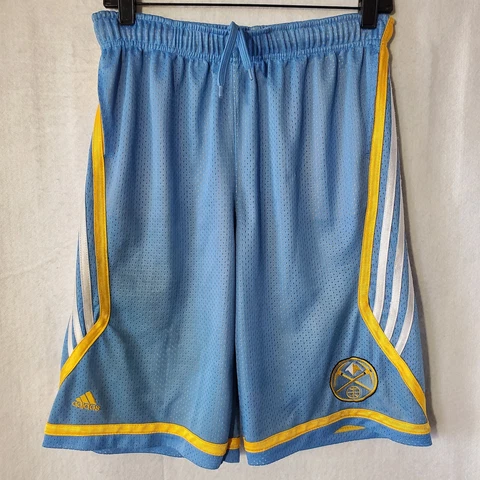 Adidas Denver Nuggets Basketball Shorts Teen's Large (14-16) Blue Cover