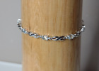 Pretty 925 Sterling Silver Bracelet With Very Light Blue Stones 8 Inches Long