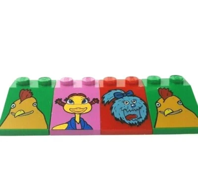 LEGO® 4 Vintage McDonalds 3 x 2 Printed Slope 33° Bricks Chicken Birdie Fry Girl - Image 1 of 4