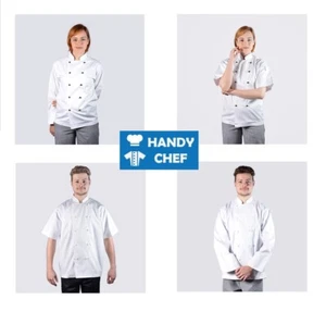 Chef Jacket White - Short or Long Sleeves -Premium Quality Classic Chef Jackets - Picture 1 of 8