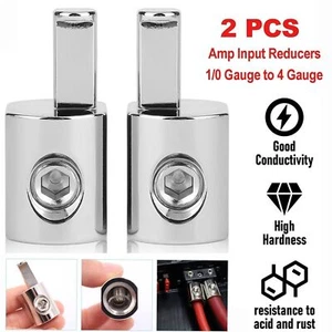 Pair Car Audio Power/Ground 1/0 Gauge to 4-Gauge Amp Input Reducers Wire Reducer - Picture 1 of 15