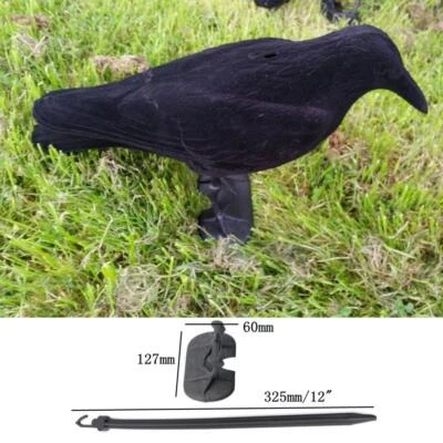 Crow Hunting Decoy Garden Artificial PE Jet Crow Decoy Black - Image 1 of 4