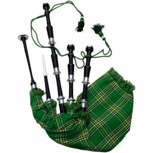 Brand New Scottish Great Highland Bagpipe Black Finish And Silver Mounts - Picture 1 of 3