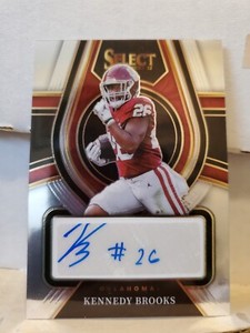 Kennedy Brooks 2022 Panini Select Draft Picks Auto Rookie Card RC Oklahoma