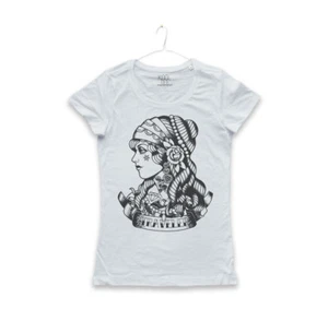 MAGLIETTA TATUAGGIO GIPSY maglia donna old school TRAVELER TATTOO T-SHIRT GIRL - Imagen 1 de 9