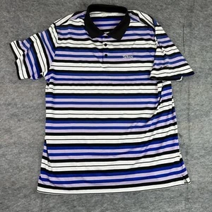 Nike Golf Shirt Men's XL Tour Performance Golf Polo Dri Fit Striped Purple Polo - Picture 1 of 7