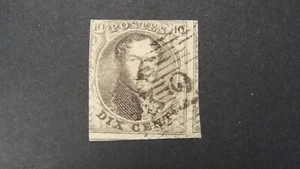 BELGIUM SCOTT# 6a RIBBED PAPER USED F LOT# 81361 - Imagen 1 de 2
