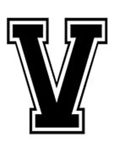 Varsity College Lettering - Letter V - Car Tablet Vinyl Decal - Picture 1 of 1