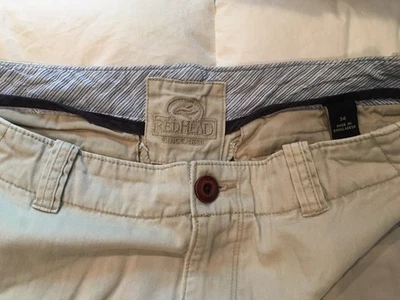 Redhead Flat Front Shorts Beach Hiking Outdoors 100% Cotton Light Tan 34 w/ flaw - Image 1 of 4